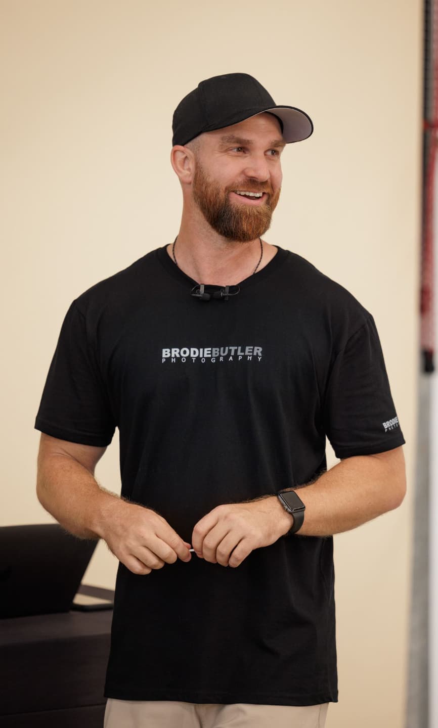 Brodie Butler teaching hands-on at a shoot